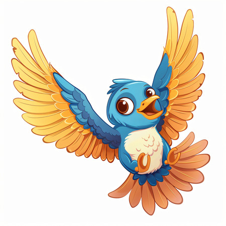 動漫鳥圖片——彩虹之巔的夢幻飛翔世界