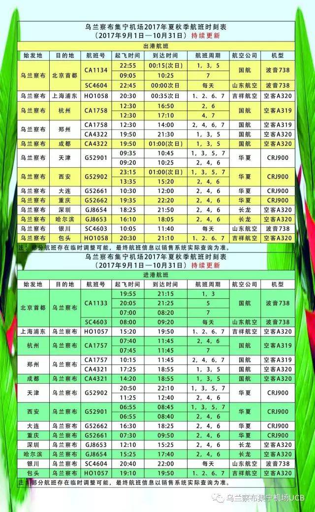 烏蘭察布航班最新時(shí)間，草原與世界的橋梁，飛翔的翅膀啟程時(shí)刻